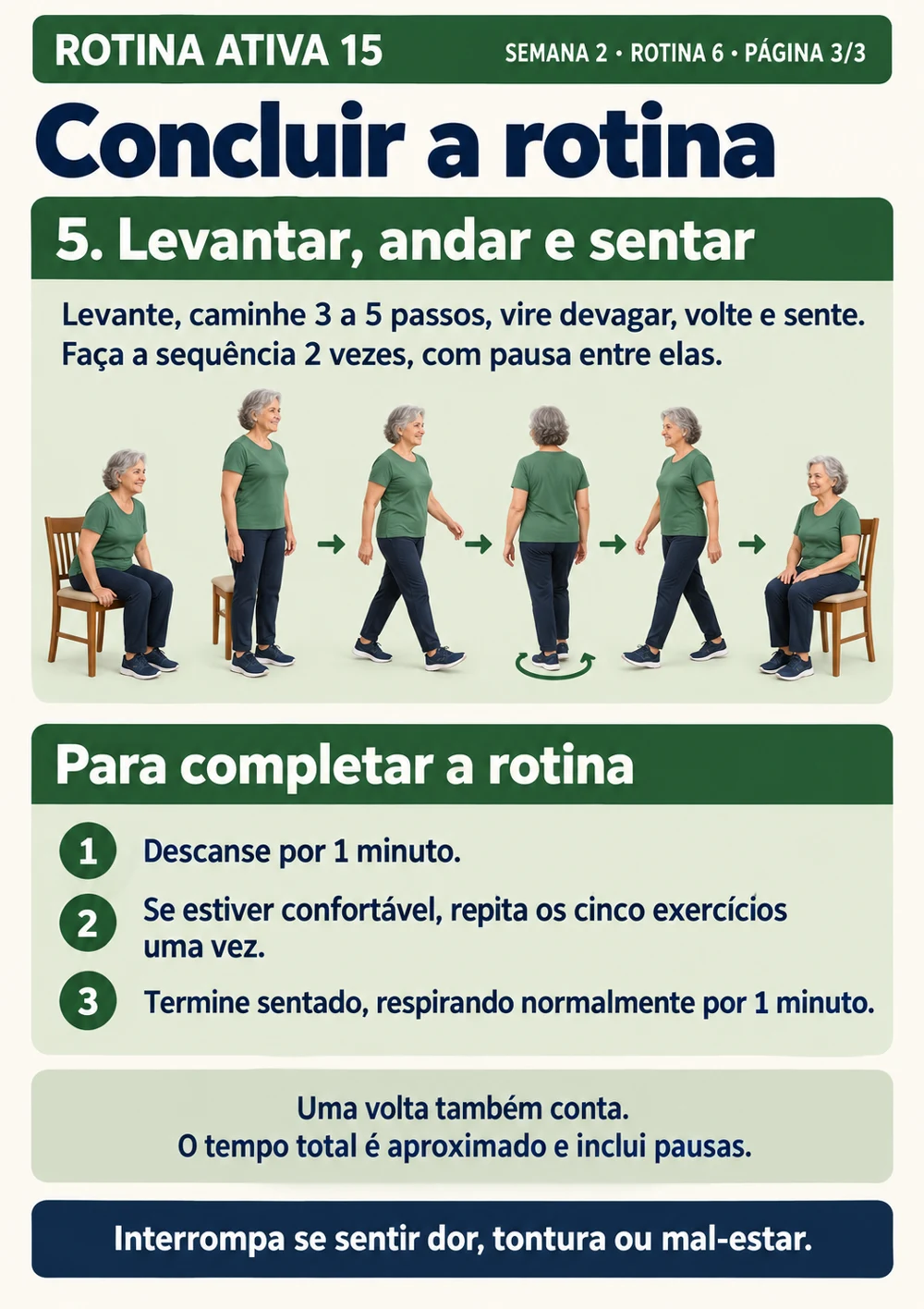 Rotina Ativa 15 — página 25 do material: exercícios e sequências com apoio da cadeira