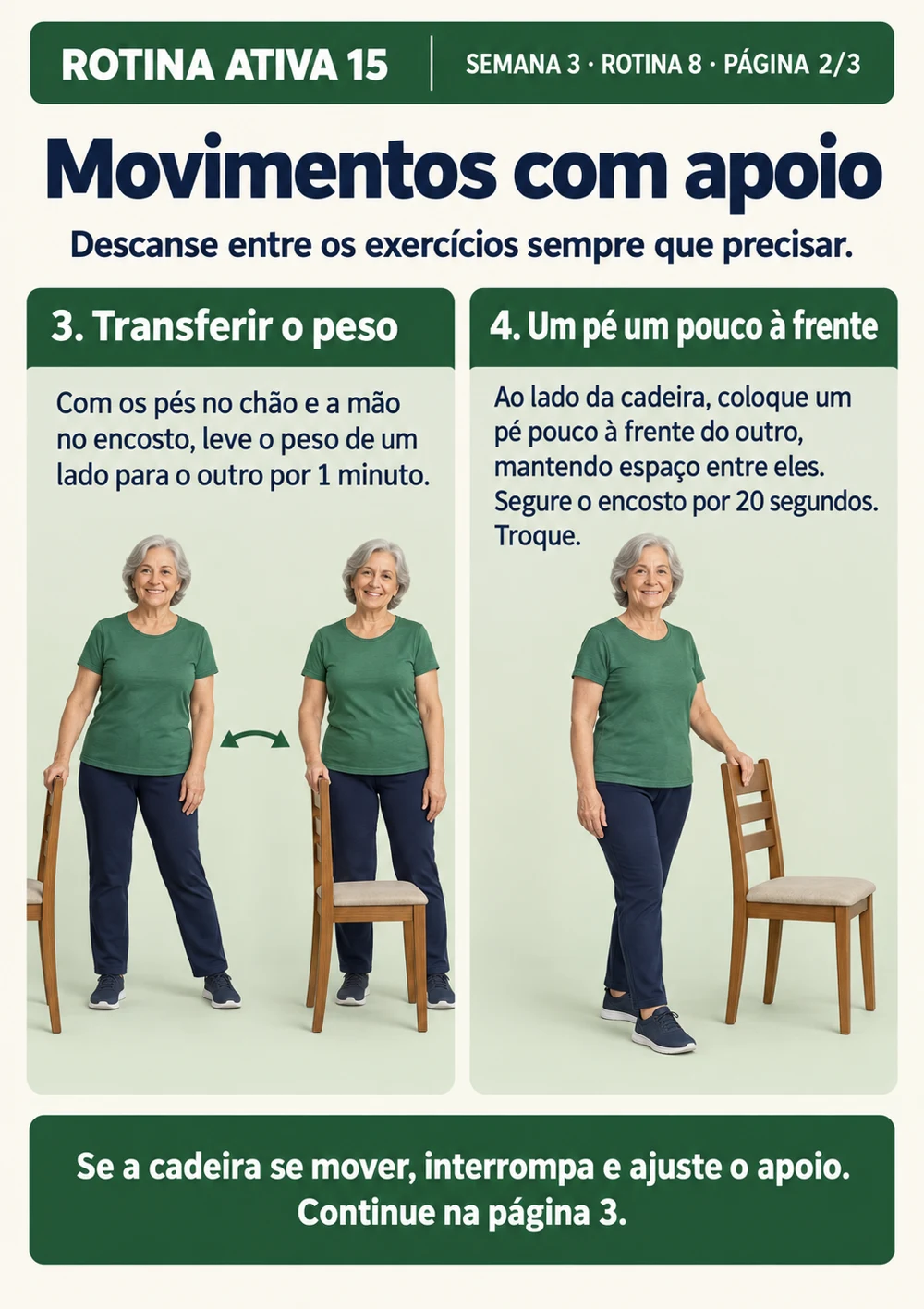 Rotina Ativa 15 — página 30 do material: exercícios e sequências com apoio da cadeira