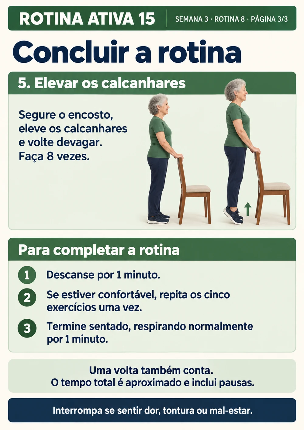 Rotina Ativa 15 — página 31 do material: exercícios e sequências com apoio da cadeira