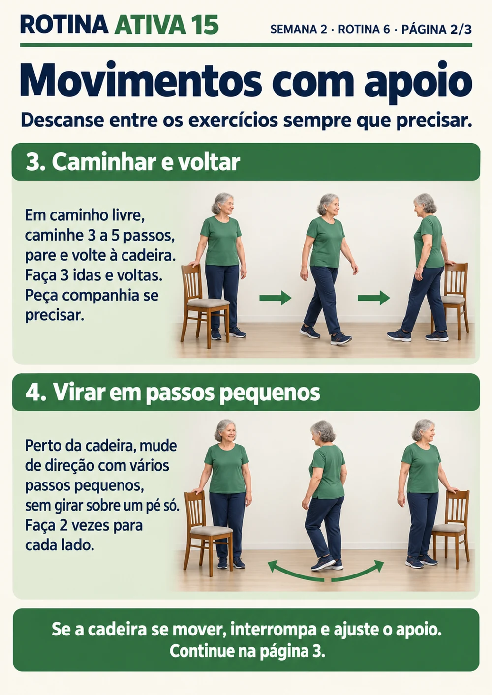 Rotina Ativa 15 — página 24 do material: exercícios e sequências com apoio da cadeira